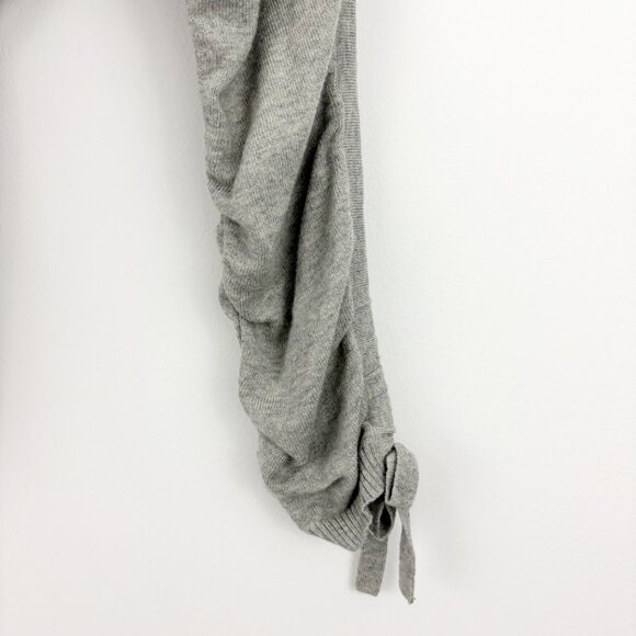 NWT Sundance Loveliest Pullover Sweater Size L Gray Ruched Sleeve Cotton Wool - Picture 4 of 8